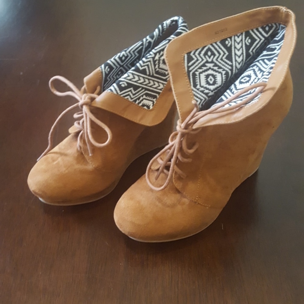 Charlotte Russe suede wedge boots